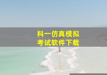 科一仿真模拟考试软件下载