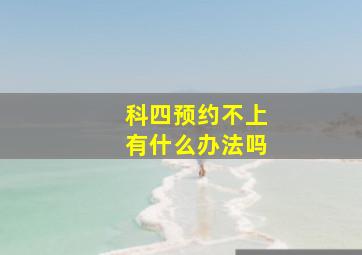 科四预约不上有什么办法吗