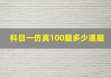 科目一仿真100题多少道题