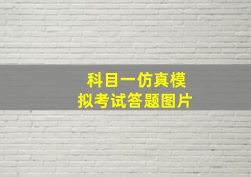 科目一仿真模拟考试答题图片