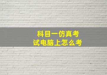 科目一仿真考试电脑上怎么考