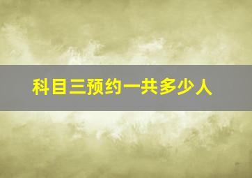 科目三预约一共多少人