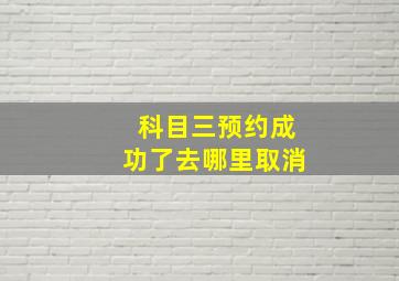 科目三预约成功了去哪里取消