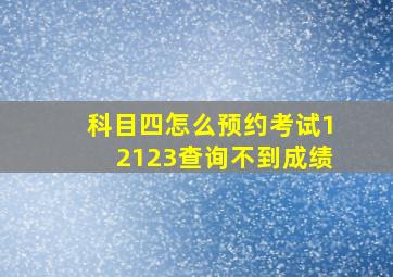 科目四怎么预约考试12123查询不到成绩