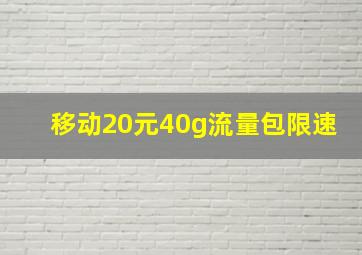 移动20元40g流量包限速