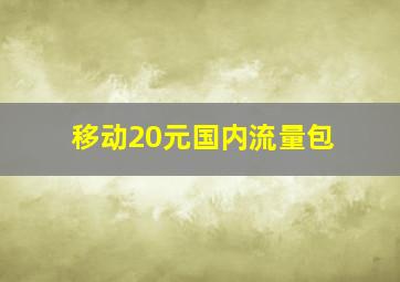 移动20元国内流量包