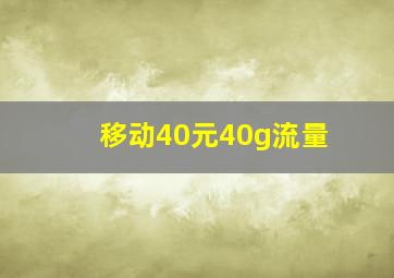 移动40元40g流量