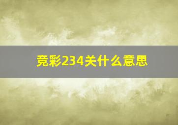 竞彩234关什么意思