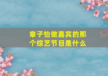 章子怡做嘉宾的那个综艺节目是什么