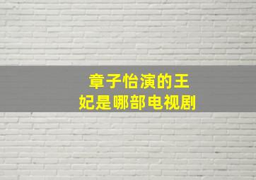 章子怡演的王妃是哪部电视剧