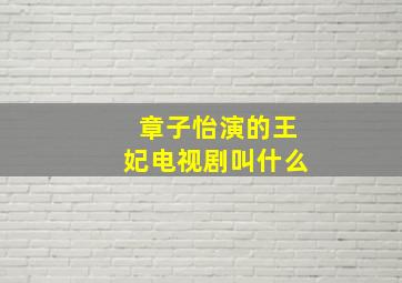 章子怡演的王妃电视剧叫什么