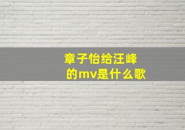 章子怡给汪峰的mv是什么歌