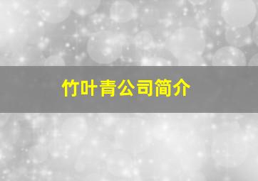 竹叶青公司简介