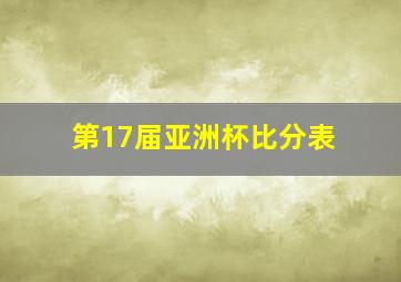 第17届亚洲杯比分表