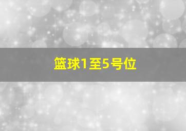 篮球1至5号位