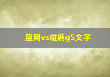 篮网vs雄鹿g5文字