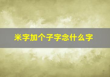 米字加个子字念什么字