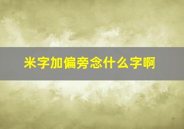 米字加偏旁念什么字啊