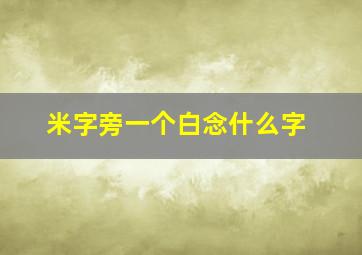 米字旁一个白念什么字