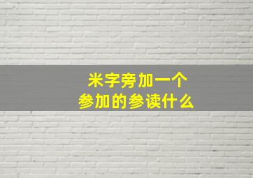 米字旁加一个参加的参读什么