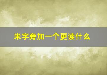 米字旁加一个更读什么