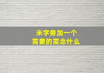 米字旁加一个需要的需念什么