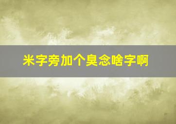 米字旁加个臭念啥字啊