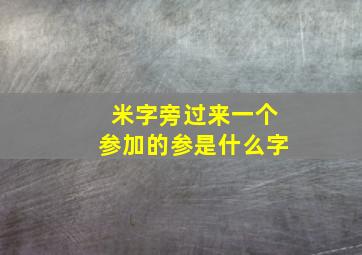 米字旁过来一个参加的参是什么字