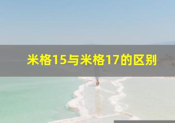 米格15与米格17的区别