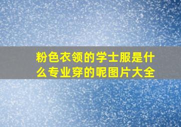 粉色衣领的学士服是什么专业穿的呢图片大全