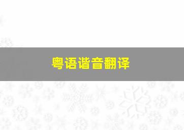 粤语谐音翻译