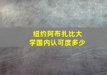 纽约阿布扎比大学国内认可度多少