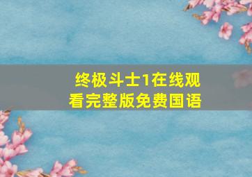 终极斗士1在线观看完整版免费国语