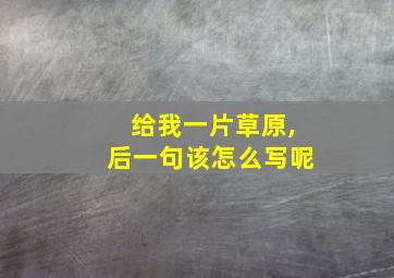 给我一片草原,后一句该怎么写呢