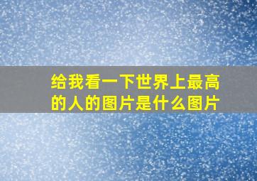 给我看一下世界上最高的人的图片是什么图片