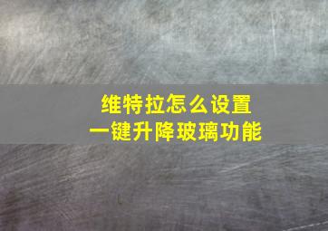 维特拉怎么设置一键升降玻璃功能