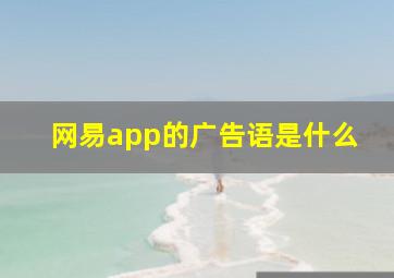 网易app的广告语是什么