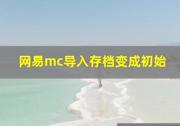 网易mc导入存档变成初始