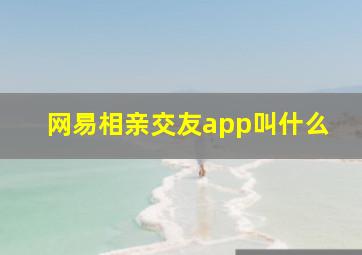 网易相亲交友app叫什么