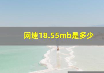 网速18.55mb是多少