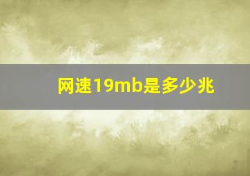 网速19mb是多少兆