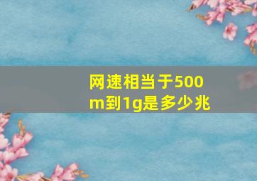 网速相当于500m到1g是多少兆