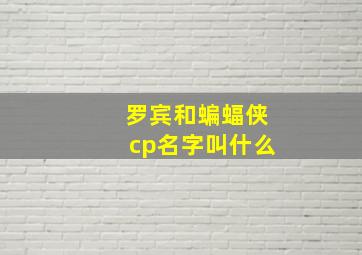 罗宾和蝙蝠侠cp名字叫什么