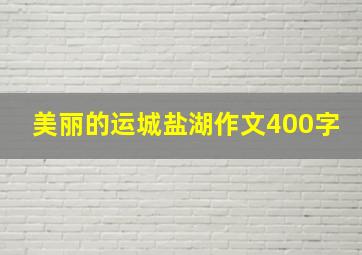 美丽的运城盐湖作文400字