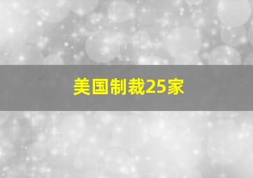 美国制裁25家