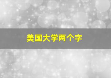 美国大学两个字