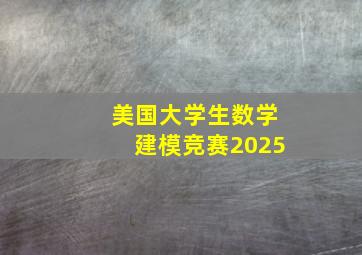 美国大学生数学建模竞赛2025