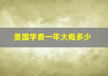 美国学费一年大概多少