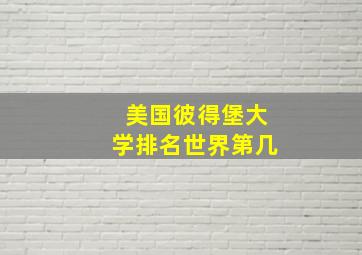 美国彼得堡大学排名世界第几