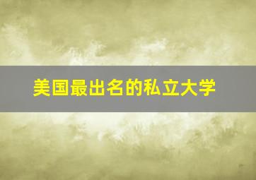 美国最出名的私立大学